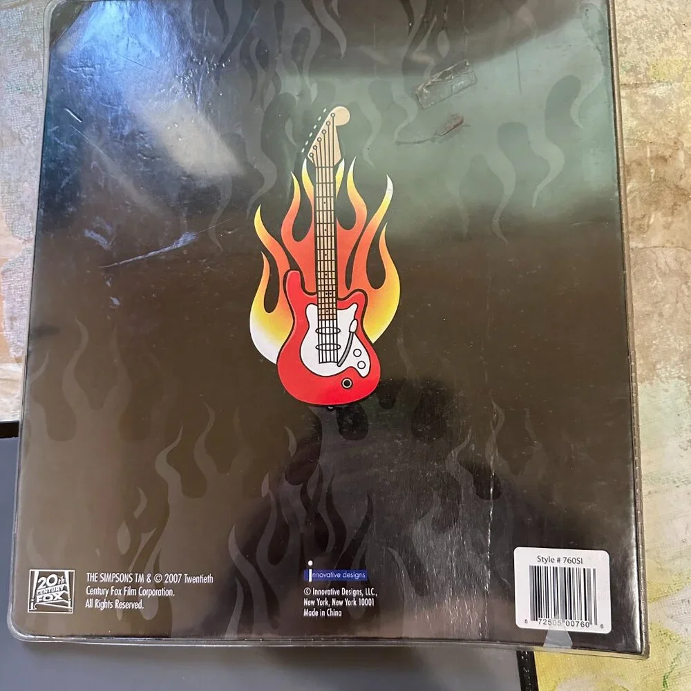 Bart Simpson Born to Rock Black Binder 2007